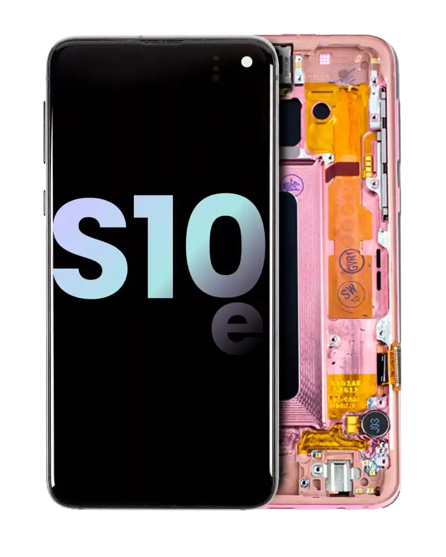 Écran OLED avec châssis pour Samsung Galaxy S10E (pack service origine, Flamingo Pink)