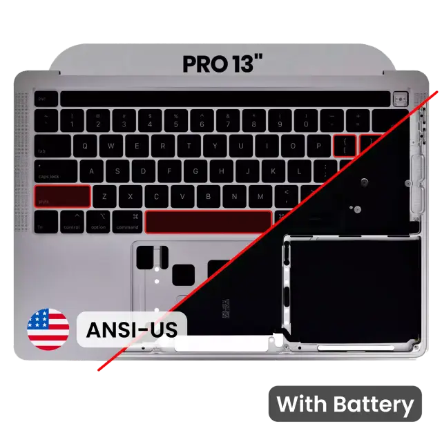 Châssis supérieur avec batterie et clavier ANSI US pour Apple MacBook Pro 13" A2289 (2020) (gris sidéral)