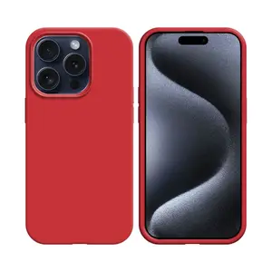Coque Silicone Compatible pour Apple iPhone 15 Pro Max (#14) Rouge