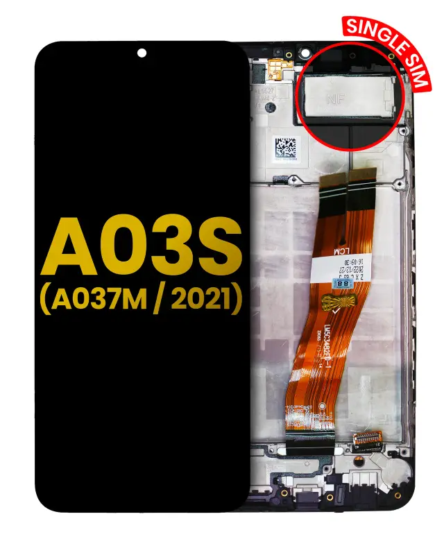 Écran pour Samsung Galaxy A03s (A037F / A037G / 2021) (Single Sim, Type C Frame, reconditionné, toutes couleurs)