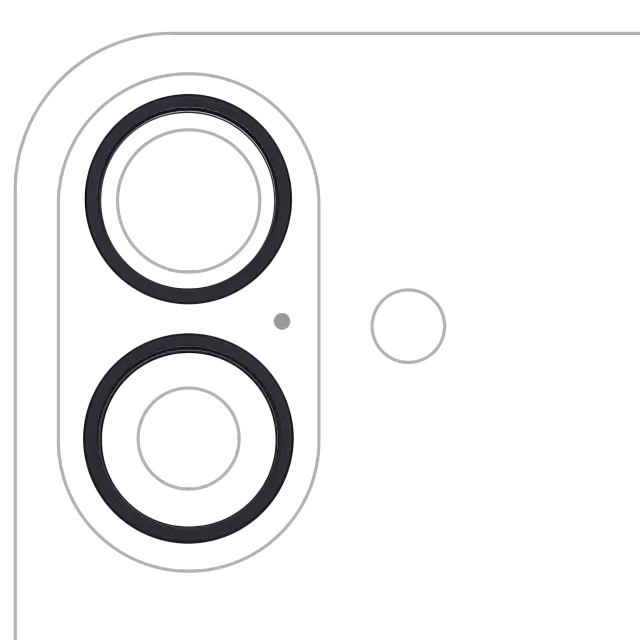 Anneau de contour de caméra arrière pour Apple iPhone 16 / 16 Plus (lot de 2, noir, lot de 10)