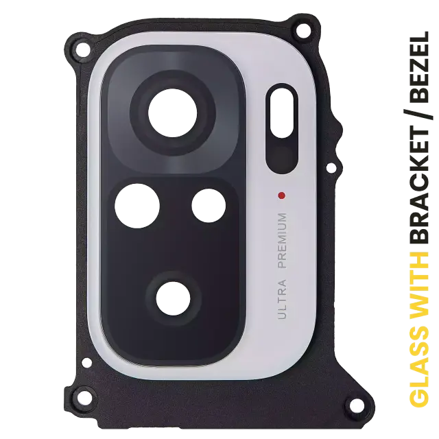 Lentille de caméra arrière avec support et anneau pour Xiaomi Redmi Note 10 (Pebble White)
