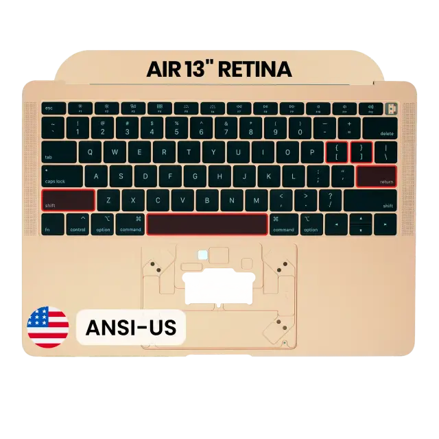 Châssis supérieur avec clavier ANSI US pour Apple MacBook Air 13" A1932 (2018-2019) (OEM New, or) — réf. 107082073317