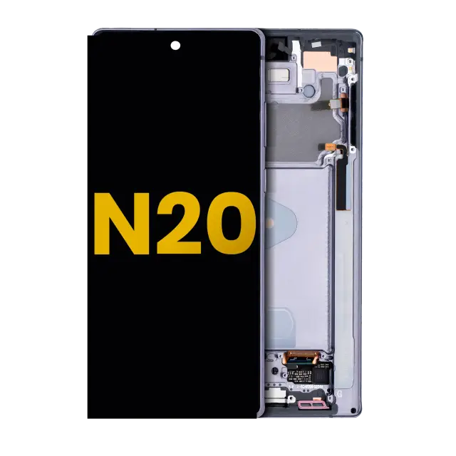 Écran OLED avec châssis pour Samsung Galaxy Note 20 5G (reconditionné, Mystic Gray)