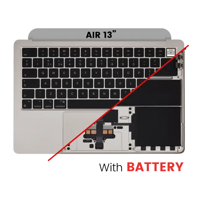 Châssis supérieur avec batterie et clavier ISO UK pour Apple MacBook Air 13" A2681 (2022) (lumière stellaire)