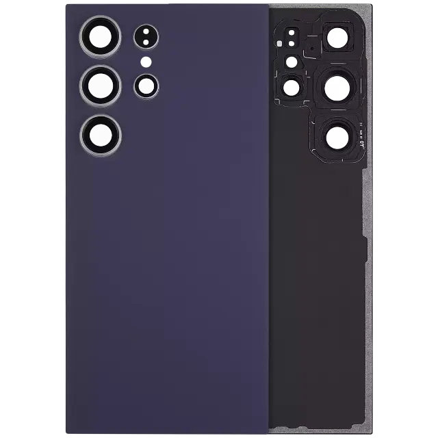 Vitre arrière pour Samsung Galaxy S24 Ultra 5G (sans logo, compatible premium, Titanium Violet)
