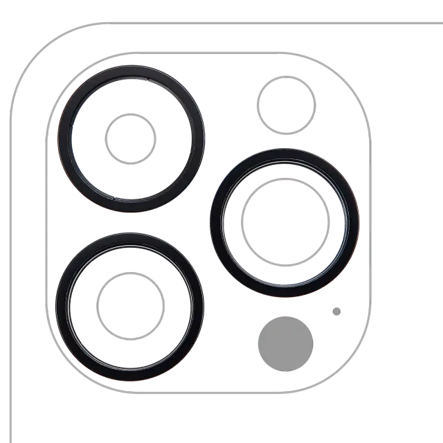 Anneau de contour de caméra arrière pour Apple iPhone 14 Pro / 14 Pro Max (noir sidéral, lot de 3)