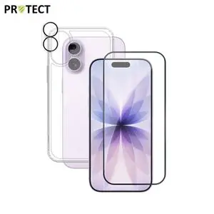 Pack de Protection Coque + Protection Lentille + Verre Trempé PROTECT pour Apple iPhone 17 Transparent