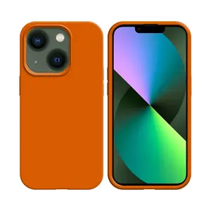 Coque Silicone Compatible pour Apple iPhone 13 Mini (#13) Orange