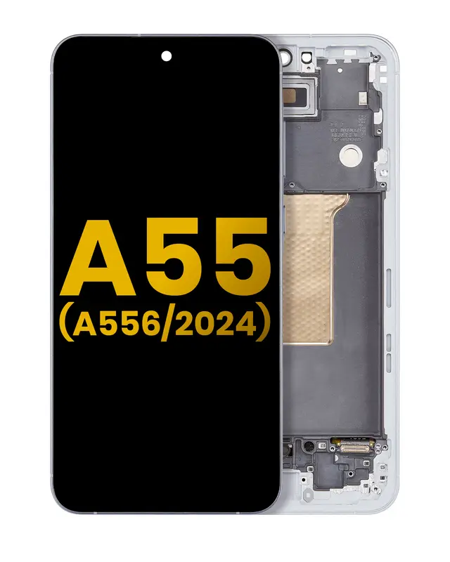 Écran OLED avec châssis pour Samsung Galaxy A55 (A556 / 2024) (reconditionné, Iceblue)