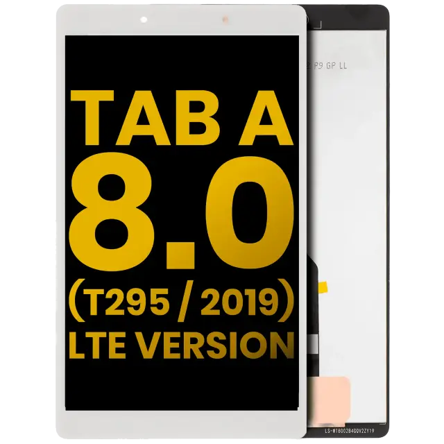 Écran LCD sans châssis pour Samsung Galaxy Tab A 8.0" (T295) (2019) (LTE Version, reconditionné, blanc)