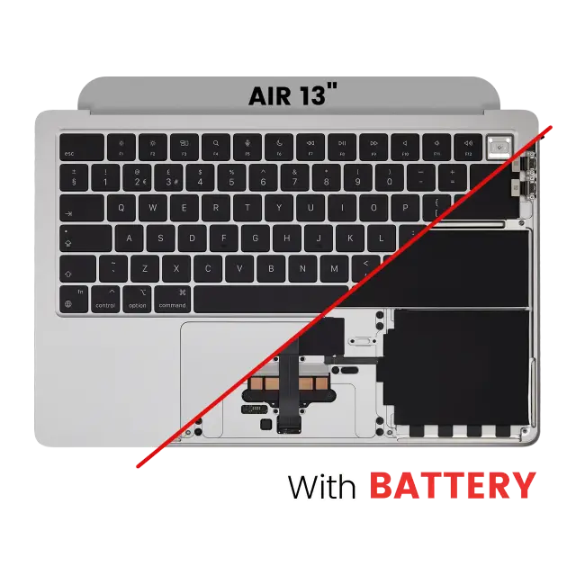 Châssis supérieur avec batterie et clavier ISO UK pour Apple MacBook Air 13" A2681 (2022) (argent)
