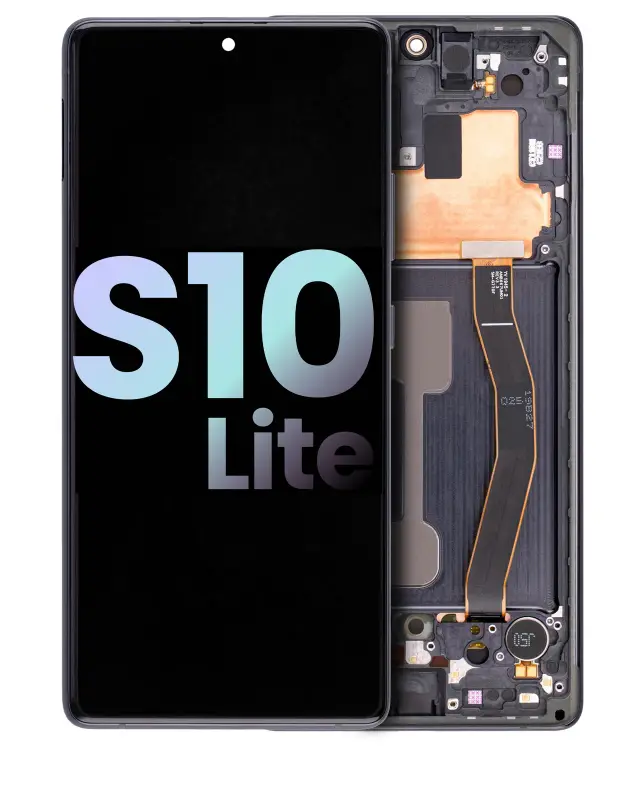 Écran OLED avec châssis pour Samsung Galaxy S10 Lite (pack service origine, Prism Black)