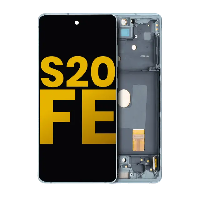 Écran OLED avec châssis pour Samsung Galaxy S20 FE 4G / 5G (reconditionné, Cloud Mint)