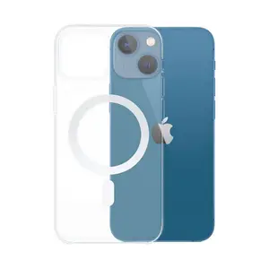 Coque Silicone MagSafe Compatible pour Apple iPhone 14 Plus Transparent