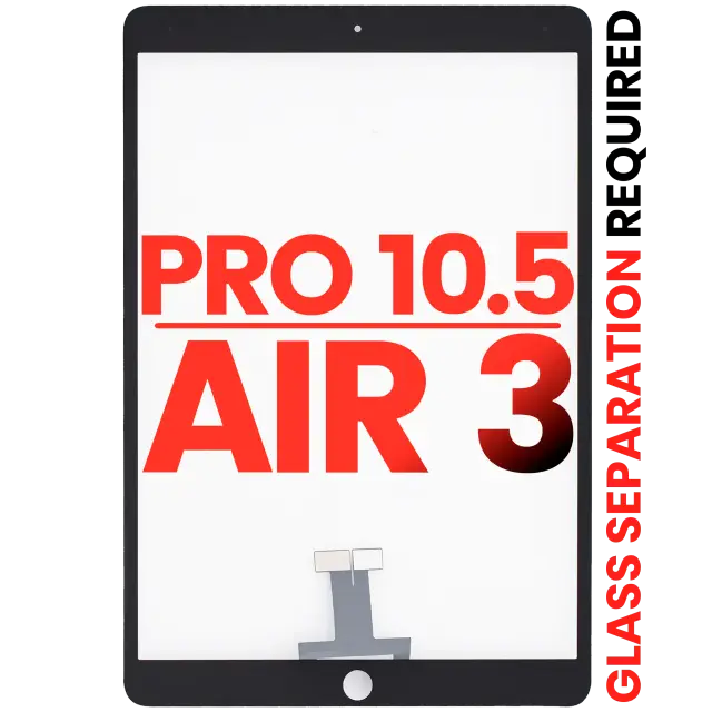 Vitre tactile pour Apple iPad Pro 10.5" / iPad Air 3 (OCA préinstallé, séparation de la vitre requise, compatible premium, noir)