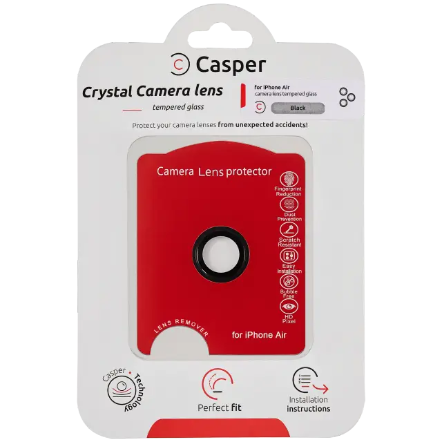 Protection de lentilles de caméra pour iPhone Air (noir, transparent)