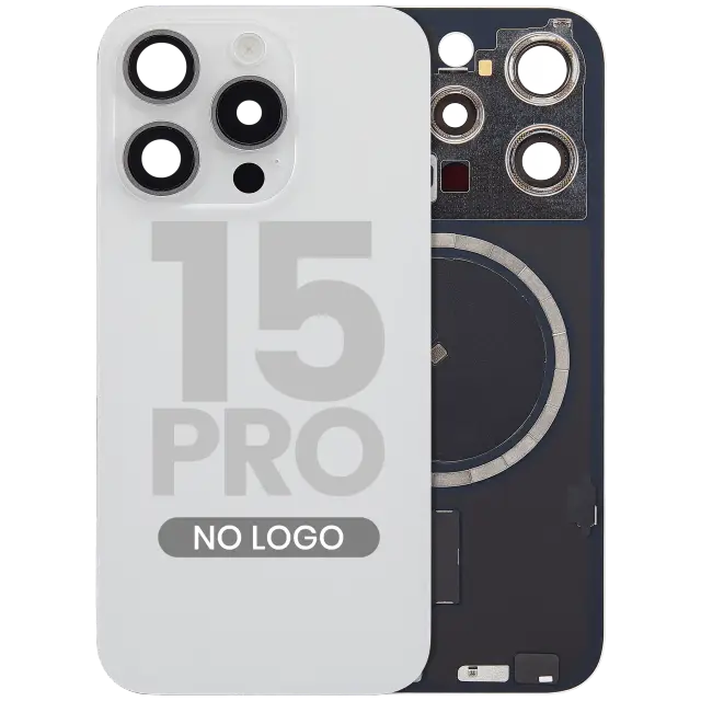 Vitre arrière pour Apple iPhone 15 Pro (sans logo, compatible, White Titanium) — réf. 107183138949