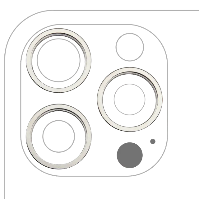 Anneau de contour de caméra arrière pour Apple iPhone 16 Pro / 16 Pro Max (titane naturel, lot de 3)