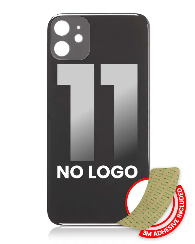 Vitre arrière pour Apple iPhone 11 (No Logo / Large Camera Hole, noir)