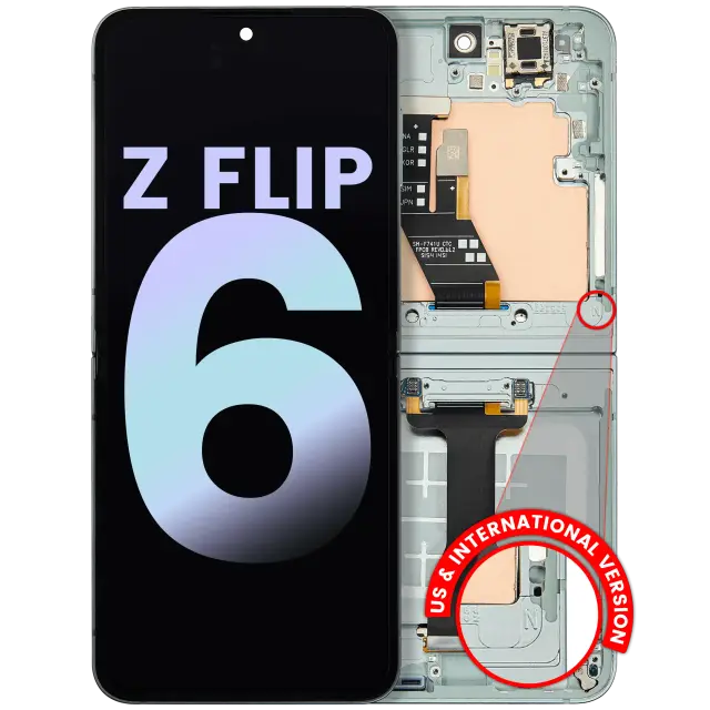 Écran OLED intérieur avec châssis pour Samsung Galaxy Z Flip 6 5G (version US & internationale, pack service origine, Mint)