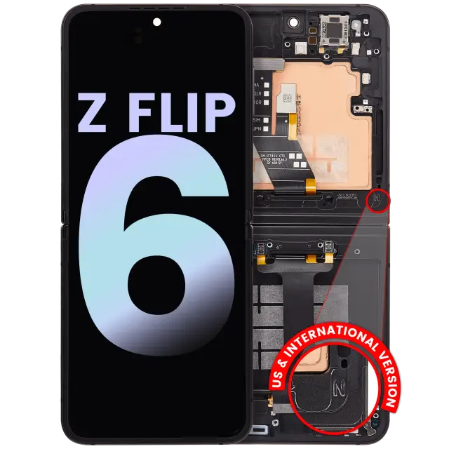 Écran OLED intérieur avec châssis pour Samsung Galaxy Z Flip 6 5G (version US & internationale, origine d’occasion: noir)