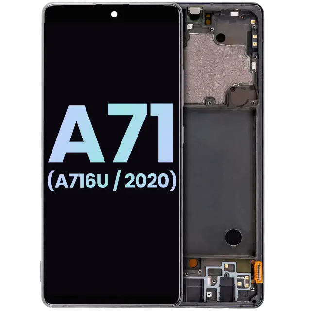 Écran OLED avec châssis pour Samsung Galaxy A71 5G (A716U / 2020) (pack service origine, Prism Cube Black)