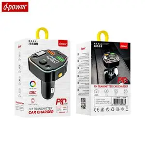 Transmetteur FM Bluetooth & Chargeur Voiture d-power J8509 20W 2x USB + Type-C Noir