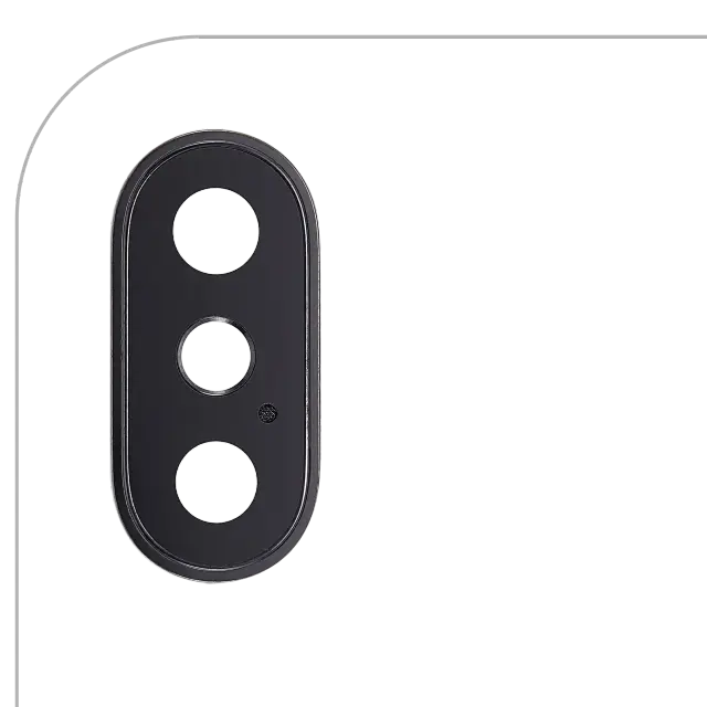 Lentille de caméra arrière avec support et anneau pour Apple iPhone X (gris sidéral)
