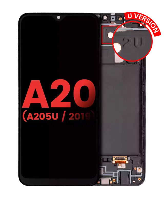 Écran OLED avec châssis pour Samsung Galaxy A20 (A205U / 2019) (version US, compatible premium, toutes couleurs)