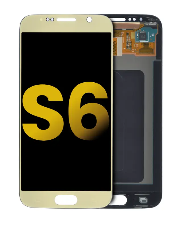 Écran OLED sans châssis pour Samsung Galaxy S6 (reconditionné, Gold Titanium)