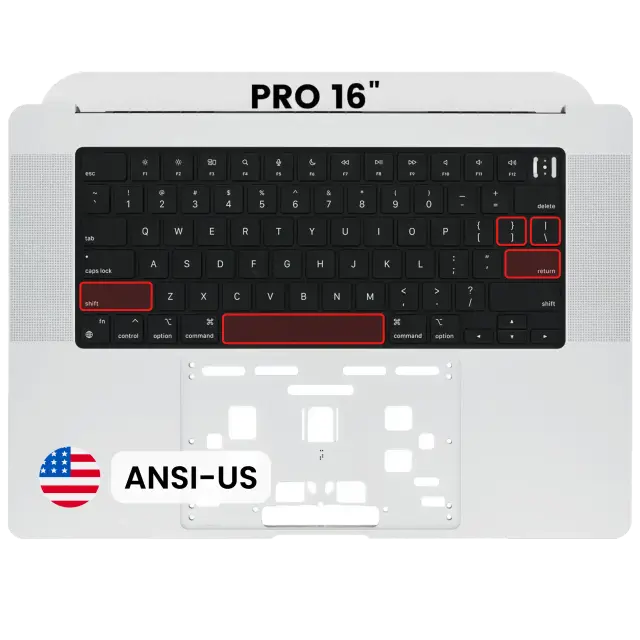 Châssis supérieur avec clavier ANSI US pour Apple MacBook Pro 16" A2485 (2021) / A2780 (2023) (argent)