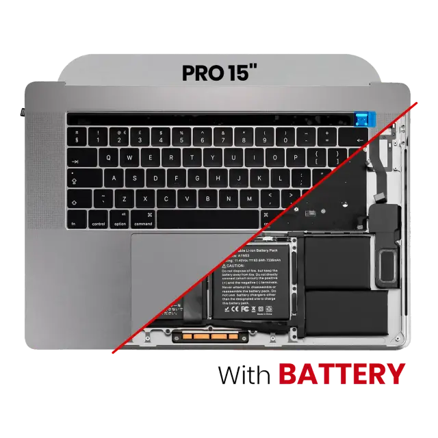 Châssis supérieur avec batterie et clavier ISO UK pour Apple MacBook Pro 15" A1990 (2018-2019) (gris sidéral)
