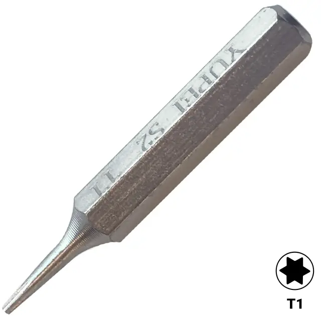 Embout de tournevis en acier S2 Torx T1