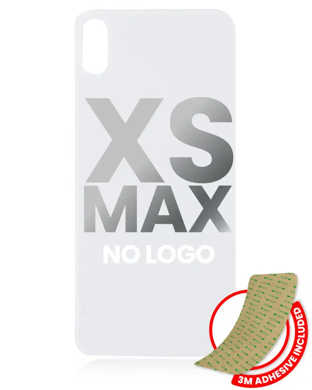 Vitre arrière pour Apple iPhone XS Max (No Logo / Large Camera Hole, argent)