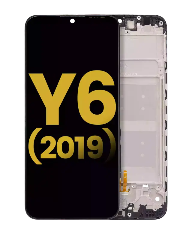 Écran LCD avec châssis pour Huawei Y6 (2019) (reconditionné, noir minuit)