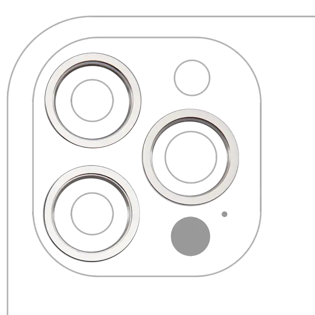 Anneau de contour de caméra arrière pour Apple iPhone 12 Pro Max (argent, lot de 3)