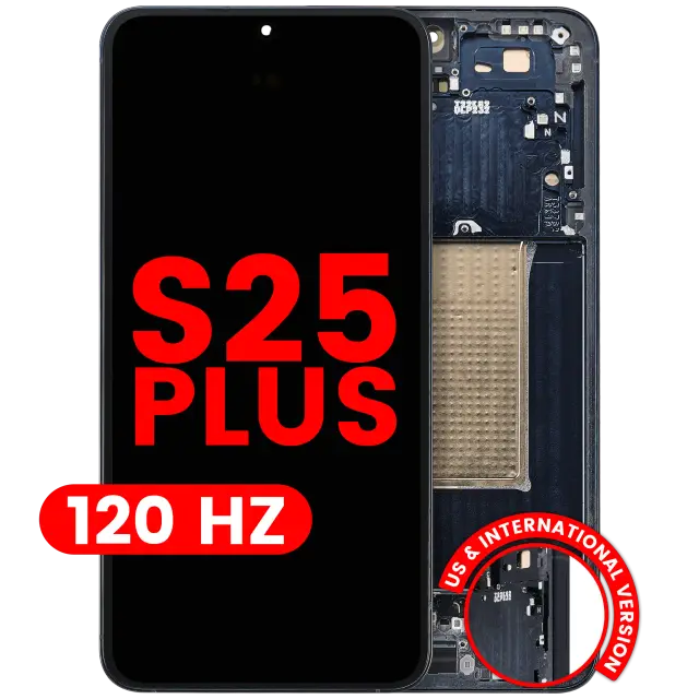 Écran OLED avec châssis pour Samsung Galaxy S25 Plus 5G (version US & internationale, compatible premium, 120 Hz, Blue Black)
