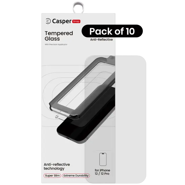 Verre trempé pour Apple iPhone 12 / 12 Pro (lot de 10, AR Clear)