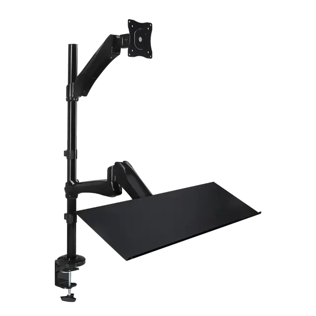 Poste de travail assis-debout Mount-It MI-7921 réglable en hauteur, fixation sur bureau, pour écran et clavier