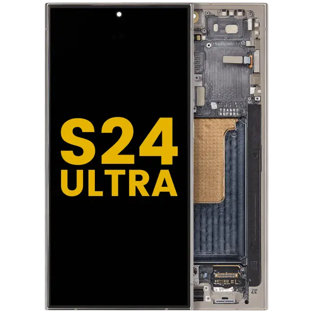 Écran OLED avec châssis pour Samsung Galaxy S24 Ultra (reconditionné, Titanium Gray)