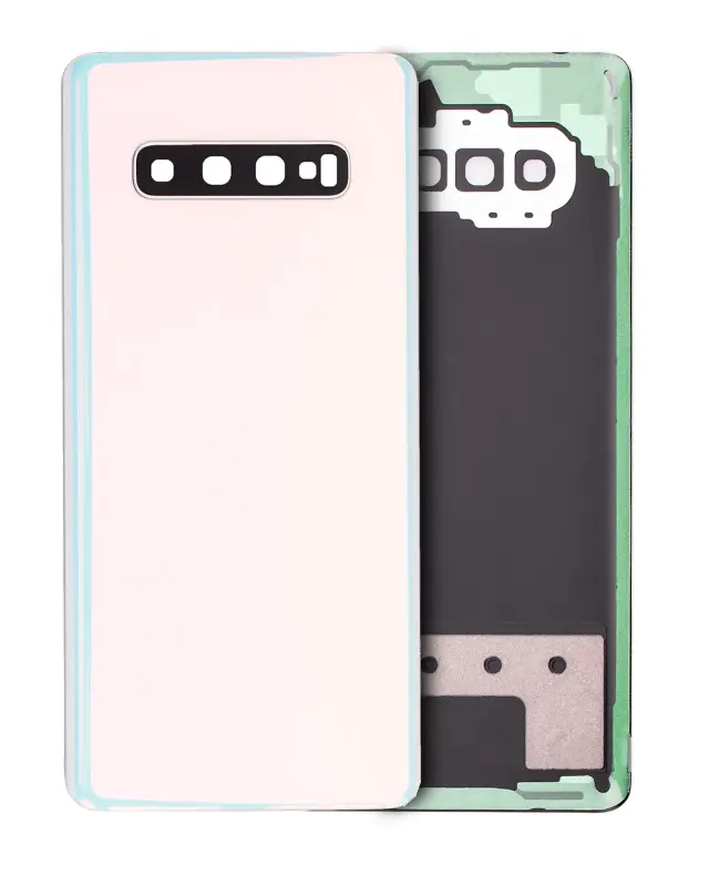 Vitre arrière pour Samsung Galaxy S10 Plus (sans logo, compatible premium, Prism White)