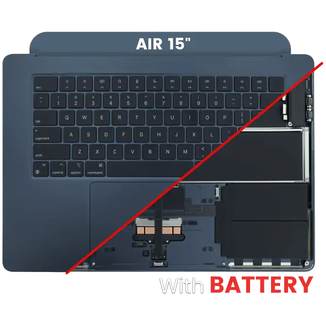 Châssis supérieur avec batterie et clavier ANSI US pour Apple MacBook Air 15" A3114 (2024) (origine d'occasion, minuit) — réf. 107082268653