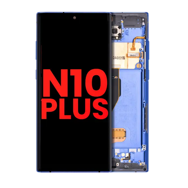 Écran OLED avec châssis pour Samsung Galaxy Note 10 Plus / 5G (compatible premium, bleu)