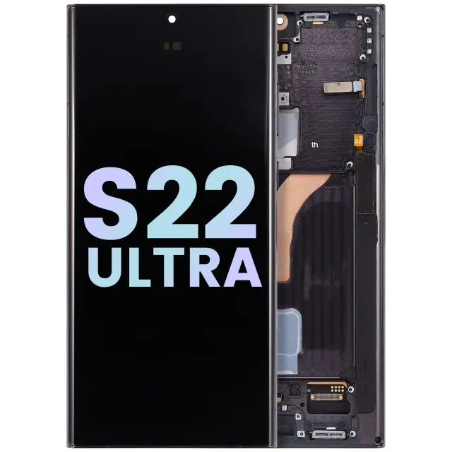 Écran OLED avec châssis pour Samsung Galaxy S22 Ultra 5G (pack service origine, noir fantôme)