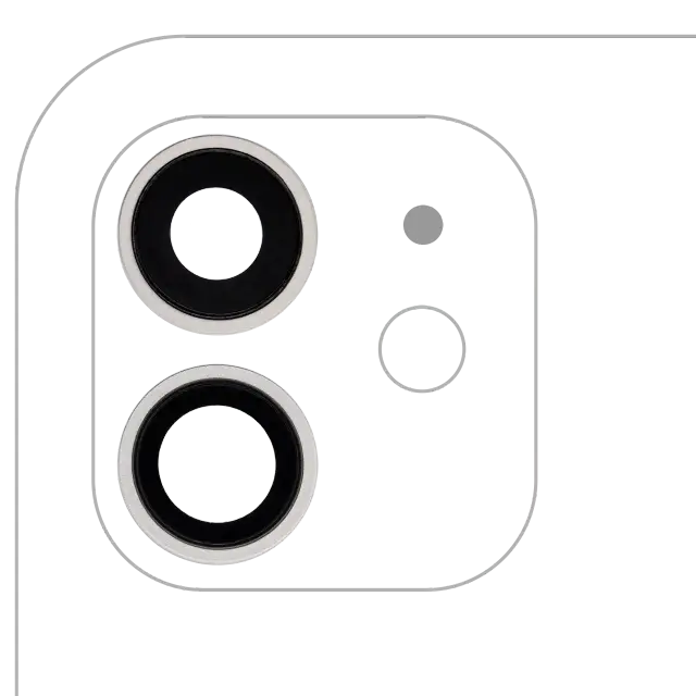 Lentille de caméra arrière avec support et anneau pour Apple iPhone 12 / 12 Mini (compatible premium, blanc, lot de 10)