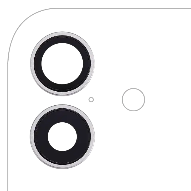 Lentille de caméra arrière avec support et anneau pour Apple iPhone 17 (premium, blanc)