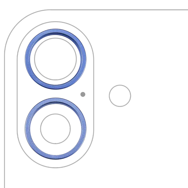 Anneau de contour de caméra arrière pour Apple iPhone 16 / 16 Plus (lot de 2, bleu outremer, lot de 10)
