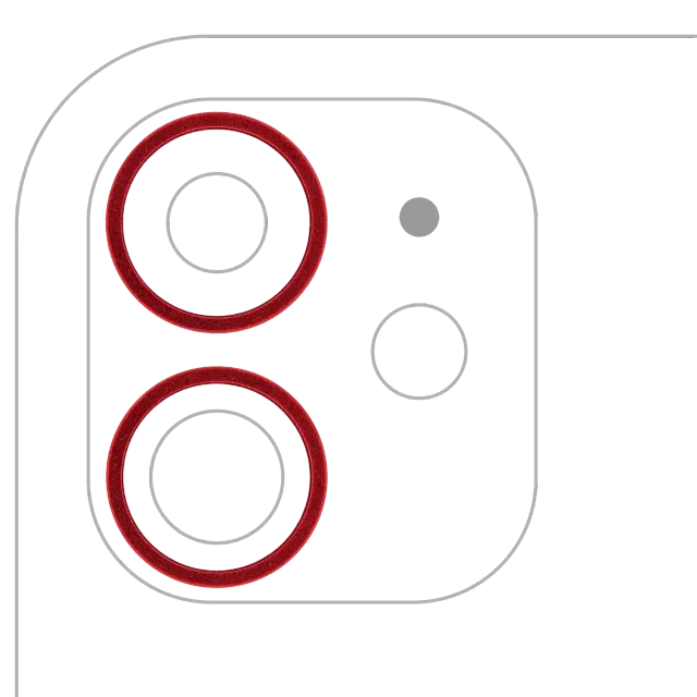 Anneau de contour de caméra arrière pour Apple iPhone 11 / 12 / 12 Mini (rouge, lot de 2, lot de 10)