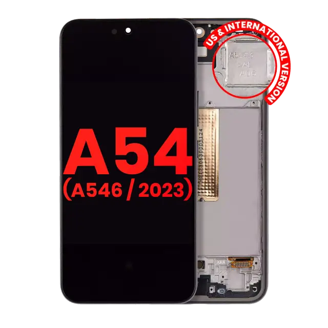 Écran OLED avec châssis pour Samsung Galaxy A54 5G (A546 / 2023) (version US & internationale, compatible premium, graphite)